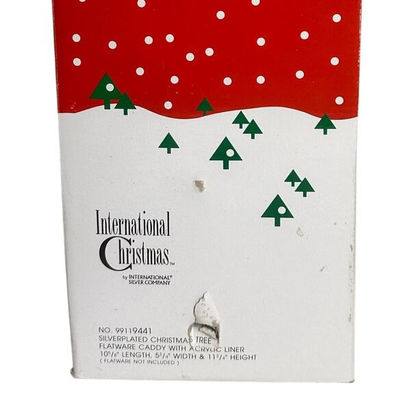 International Christmas Silverplate Flatware Christmas Tree Shaped Caddy 1996 - Picture 5 of 5